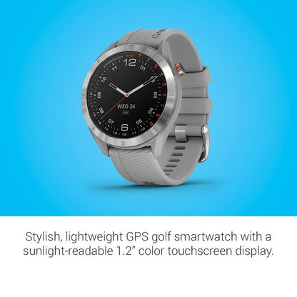 Garmin Approach S40, Stylish GPS Golf Smartwatch, Lightweight with Touchscreen Display, Gray/Stainless Steel Unit only Stainless Steel With Powder Gray Band