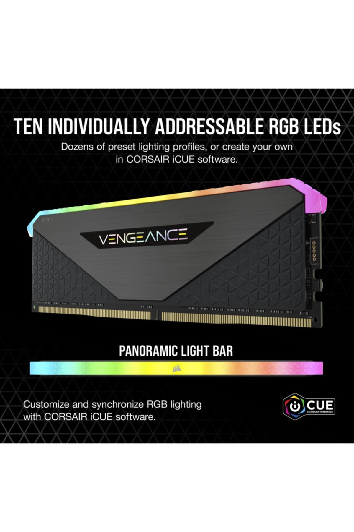 CORSAIR Vengeance RGB RT 32GB (4x8GB) DDR4 3200 (PC4-25600) C16 1.35V Desktop Memory 32 Gb