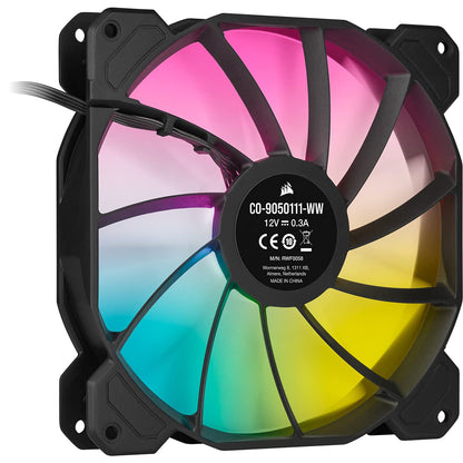 CORSAIR iCUE SP140 RGB Elite Performance 140mm PWM Dual Fan Kit with Lighting Node CORE, Black 2 Pack with Lighting Node CORE