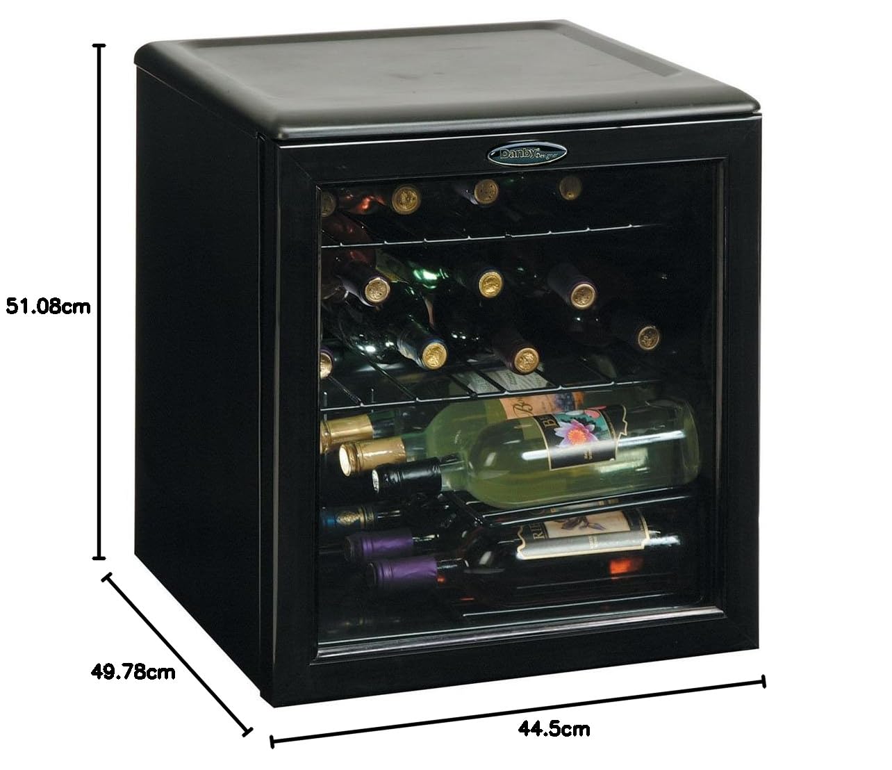 Danby DWC172BL 1.8-Cu.Ft. 17-Bottle Counter-Top Wine Cooler, Black