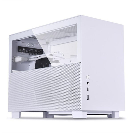 Lian Li Q58 White Color SPCC/Aluminum/Tempered Glass Mini Tower Computer Case, PCIe 3.0 Riser Card Cable Included - Q58W3