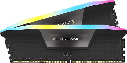 CORSAIR VENGEANCE RGB DDR5 RAM 32GB (2x16GB) 5600MHz CL40 Intel XMP iCUE Compatible Computer Memory - Black (CMH32GX5M2B5600C40K) 32GB (2x16GB)