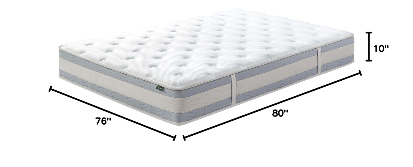 ZINUS 10 Inch Comfort Support Hybrid Mattress [New Version], King, Fiberglass Free, Medium Plush, Motion Isolation, Certified Safe Foams & Fabric, Mattress in A Box White 10" New Small Box