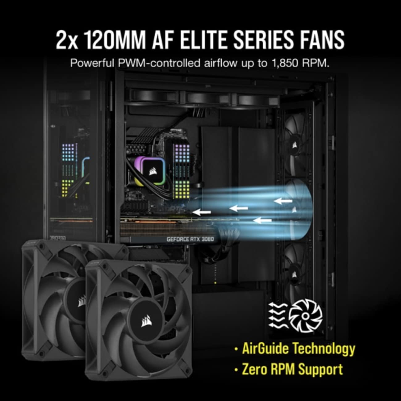 Corsair iCUE H100i RGB Elite Liquid CPU Cooler (16 Dynamic RGB LEDs, 120mm AF Elite Series FDB Fans, 240mm Radiator, iCUE Software Compatible, LGA 1700, 1200, 115X, 2066, and AM4 Sockets) Black 240mm AIO