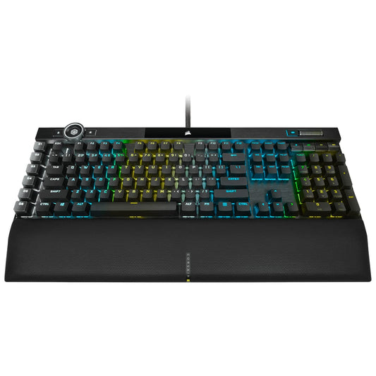 CORSAIR K100 RGB Mechanical Gaming Keyboard - CHERRY MX SPEED RGB Silver Keyswitches - PBT Double-Shot Keycaps - Elgato Stream Deck and iCUE Compatible - QWERTY NA Layout - Black CHERRY MX SPEED Switches