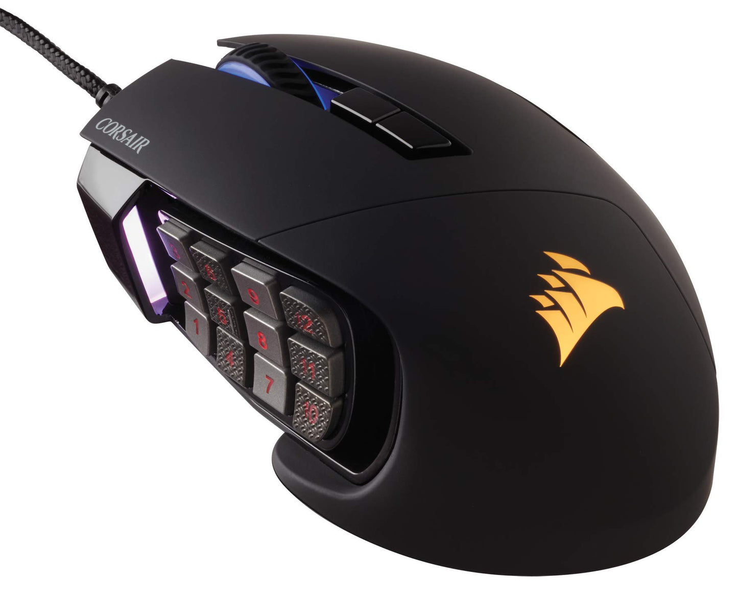 Corsair SCIMITAR RGB ELITE Gaming Mouse For MOBA, MMO - 18,000 DPI - 17 Progammable Buttons - iCUE Compatible - Black Wired