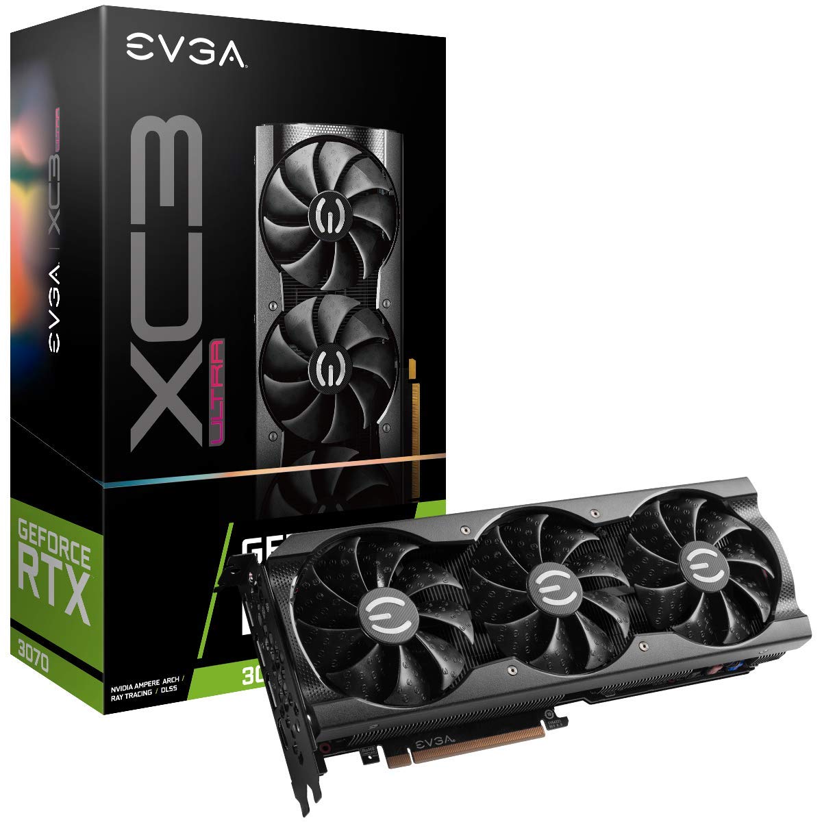 EVGA 08G-P5-3755-KR GeForce RTX 3070 XC3 Ultra Gaming, 8GB GDDR6, iCX3 Cooling, ARGB LED, Metal Backplate