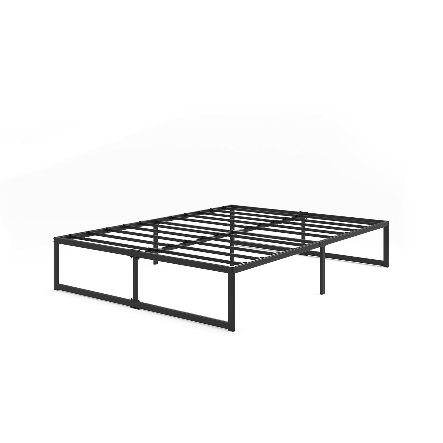 Zinus Queen Bed Frame - ABEL 14 inch Metal Bed Frame with Steel Slat Support, No Box Spring Needed, Easy Assembly - Minimalist Platform Bed in a Box with Underbed Storage Space, 5 Year Wrranty, Queen Contemporary New Small Box