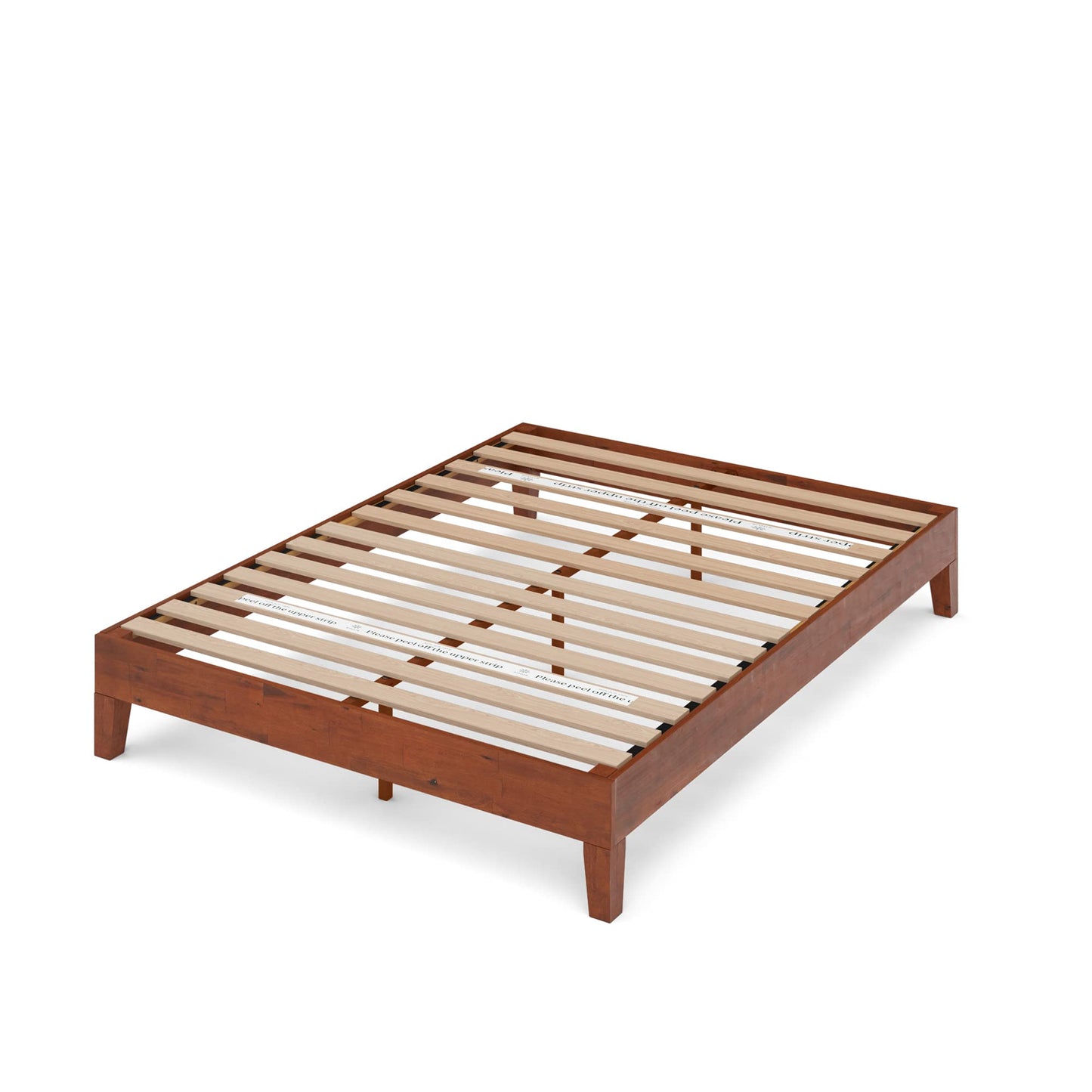 Zinus King Bed Frame - Wen Deluxe 12 inch Wood Platform Bed with Wood Slats Support, Easy Assembly, No Boxspring Needed - Wood Bed Frame with Underbed Storage Space, Cherry Finish, King Size