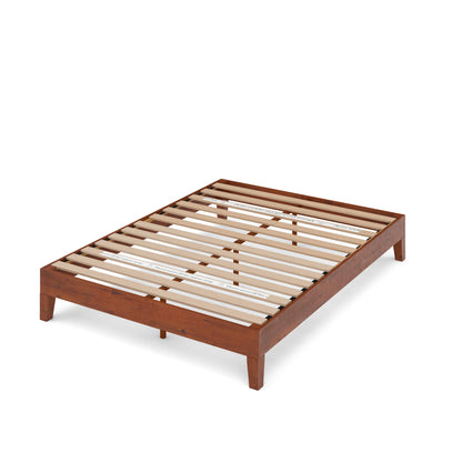 Zinus King Bed Frame - Wen Deluxe 12 inch Wood Platform Bed with Wood Slats Support, Easy Assembly, No Boxspring Needed - Wood Bed Frame with Underbed Storage Space, Cherry Finish, King Size