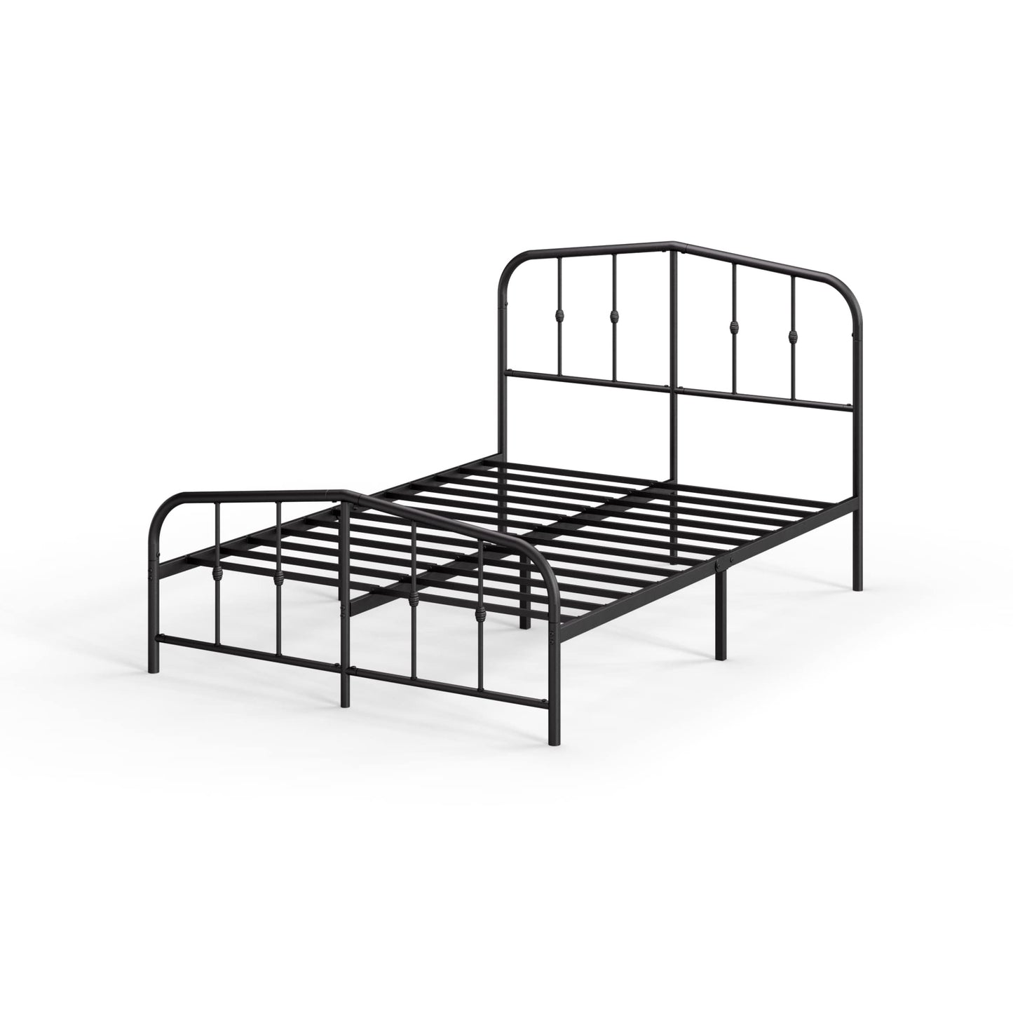 Zinus Full Bed Frame - Heidi Metal Platform Bed Frame with Headboard and Footboard - Steel Mattress Foundation, No Box Spring Needed, Underbed Storage Space, 5 Year Warranty, Black, Full