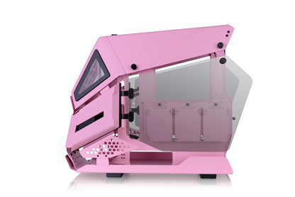 Thermaltake AH T200 Pink Helicopter Styled Open Frame Tempered Glass Swing Door USB3.1 (Gen.2) Type-C m-ATX Micro Case CA-1R4-00SAWN-00