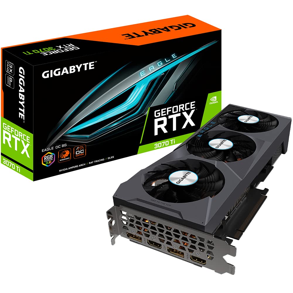 Gigabyte GeForce RTX 3070 Ti Eagle OC 8G Graphics Card, WINDFORCE 3X Cooling System, 8GB 256-bit GDDR6X, GV-N307TEAGLE OC-8GD Video Card