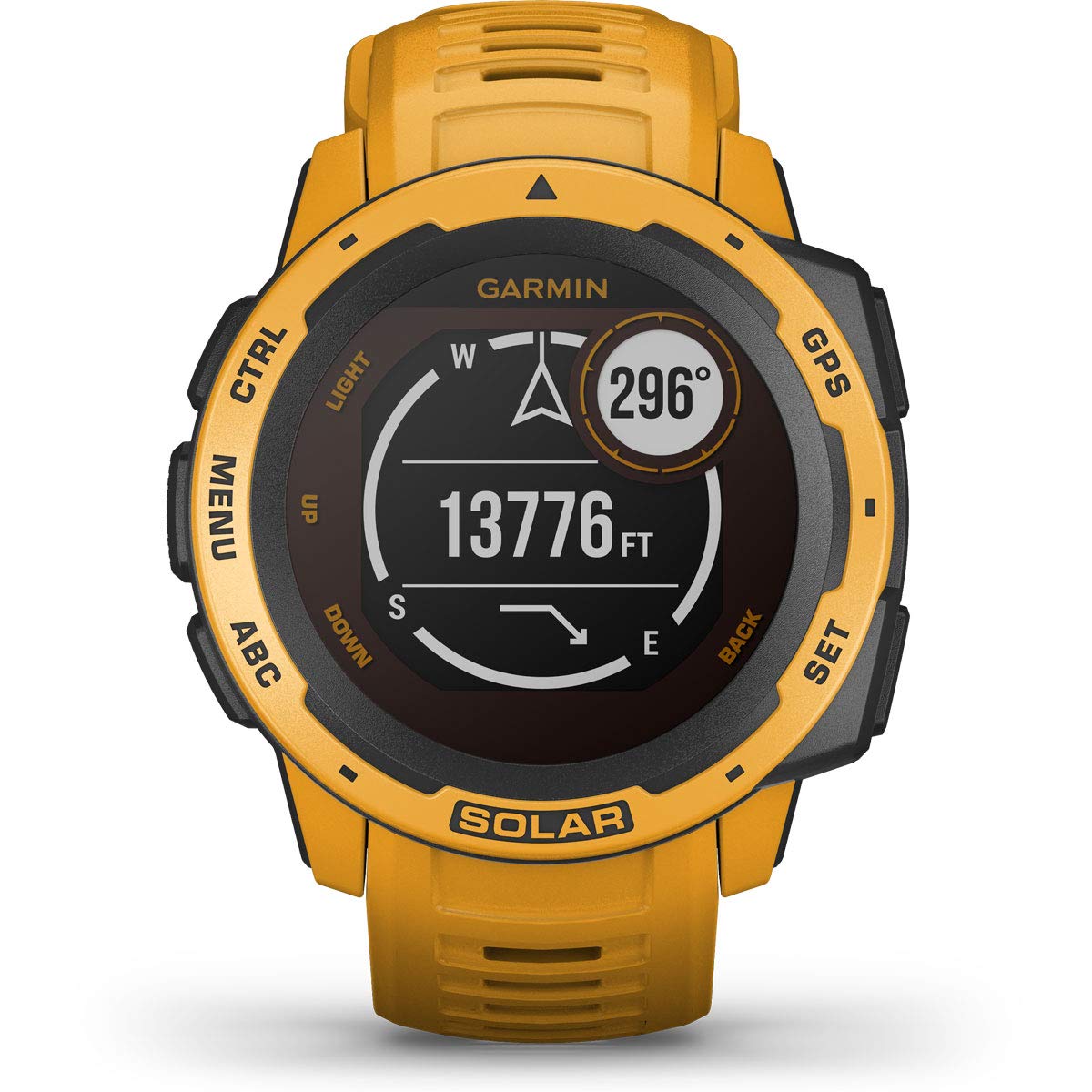 Garmin Instinct Solar, Solar-powered Rugged Outdoor Smartwatch, Built-in Sports Apps and Health Monitoring, Sunburst Yellow