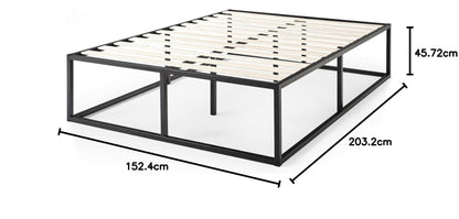 Zinus Queen Bed Frame - Joseph 18 inch Metal Bed Frame with Wood Slat Support, No Box Spring Needed, Easy Assembly - Minimalist Platform Bed Frame with Underbed Storage Space, Queen Size Original Big Box