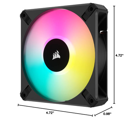 Corsair iCUE AF120 RGB Elite 120mm PWM Fan - Eight RGB LEDs - AirGuide Technology - Fluid Dynamic Bearing - Zero RPM Fan Mode - CORSAIR iCUE Software Compatible - Black For Desktop AF RGB ELITE Single (120mm)