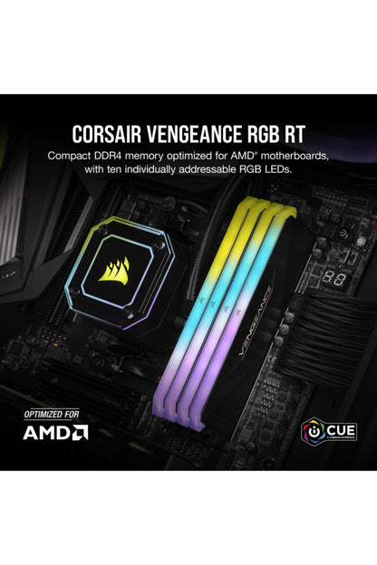 CORSAIR Vengeance RGB RT 32GB (4x8GB) DDR4 3200 (PC4-25600) C16 1.35V Desktop Memory 32 Gb