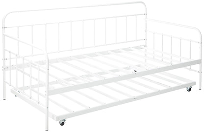 Zinus Florence Twin Daybed and Trundle Frame Set / Premium Steel Slat Support / Daybed and Roll Out Trundle Accommodate / Twin Size Mattresses Sold Separately