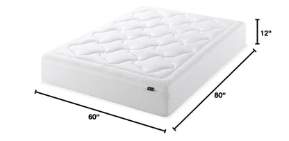 Zinus Queen Mattress, 12 Inch Cloud Premium Cooling Gel Memory Foam, Mattress in a Box, CertiPUR-US Certified with Pressure Relief Cool Sleep, Breathable Quilted Cover, 10 Years Warranty, Queen Size