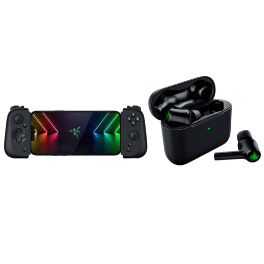 Razer Kishi V2 Mobile Gaming Controller for iPhone + Razer Hammerhead True Wireless (2nd Gen) Bluetooth Gaming Earbuds: Mobile Gaming Bundle