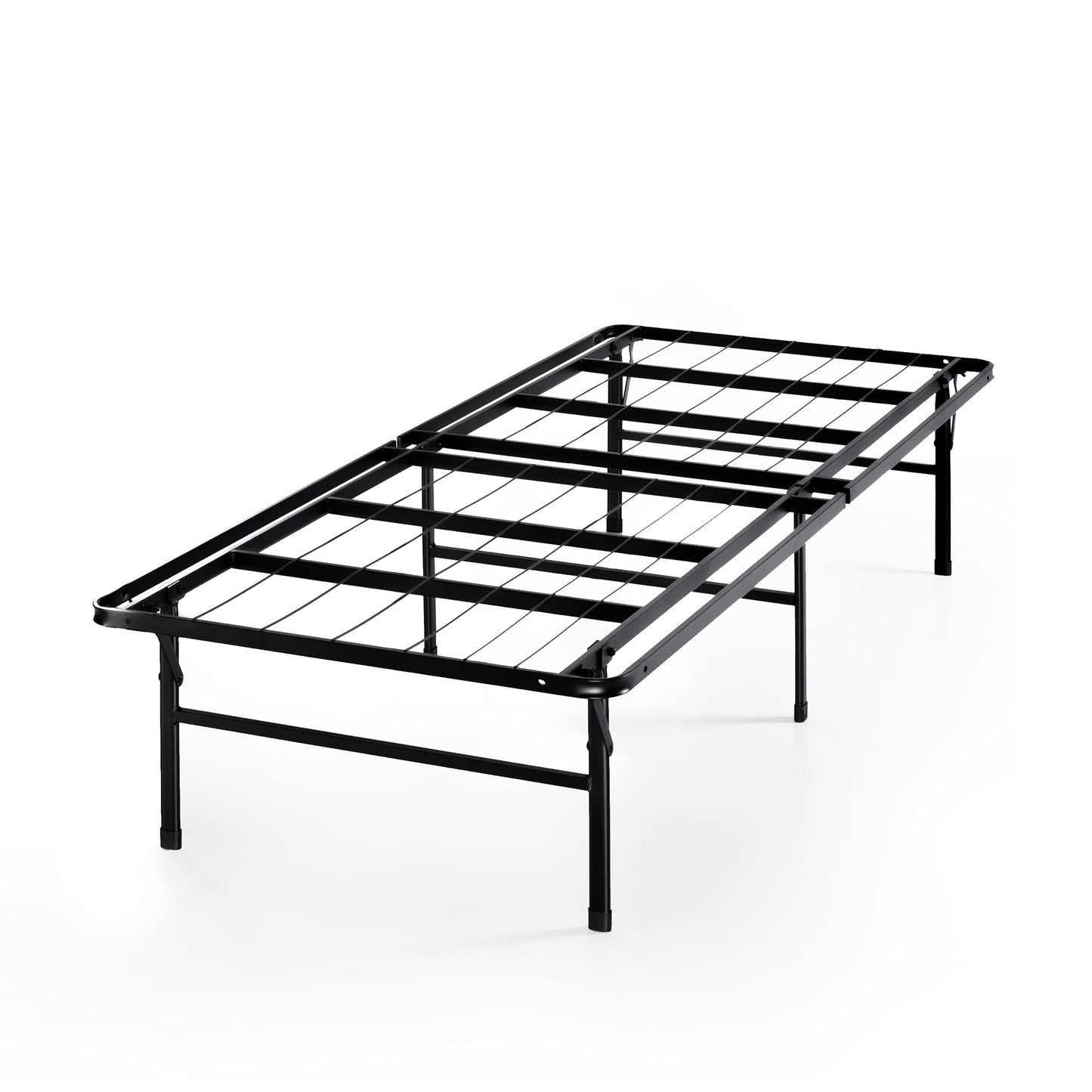 Zinus Twin Bed Frame - SmartBase 14 Inch Deluxe Metal Bed Frame with Steel Slat Support - No Box Spring Needed, Tool-Free Assembly, Heavy Duty Platform Bed Frame with Underbed Storage Space, Twin Size