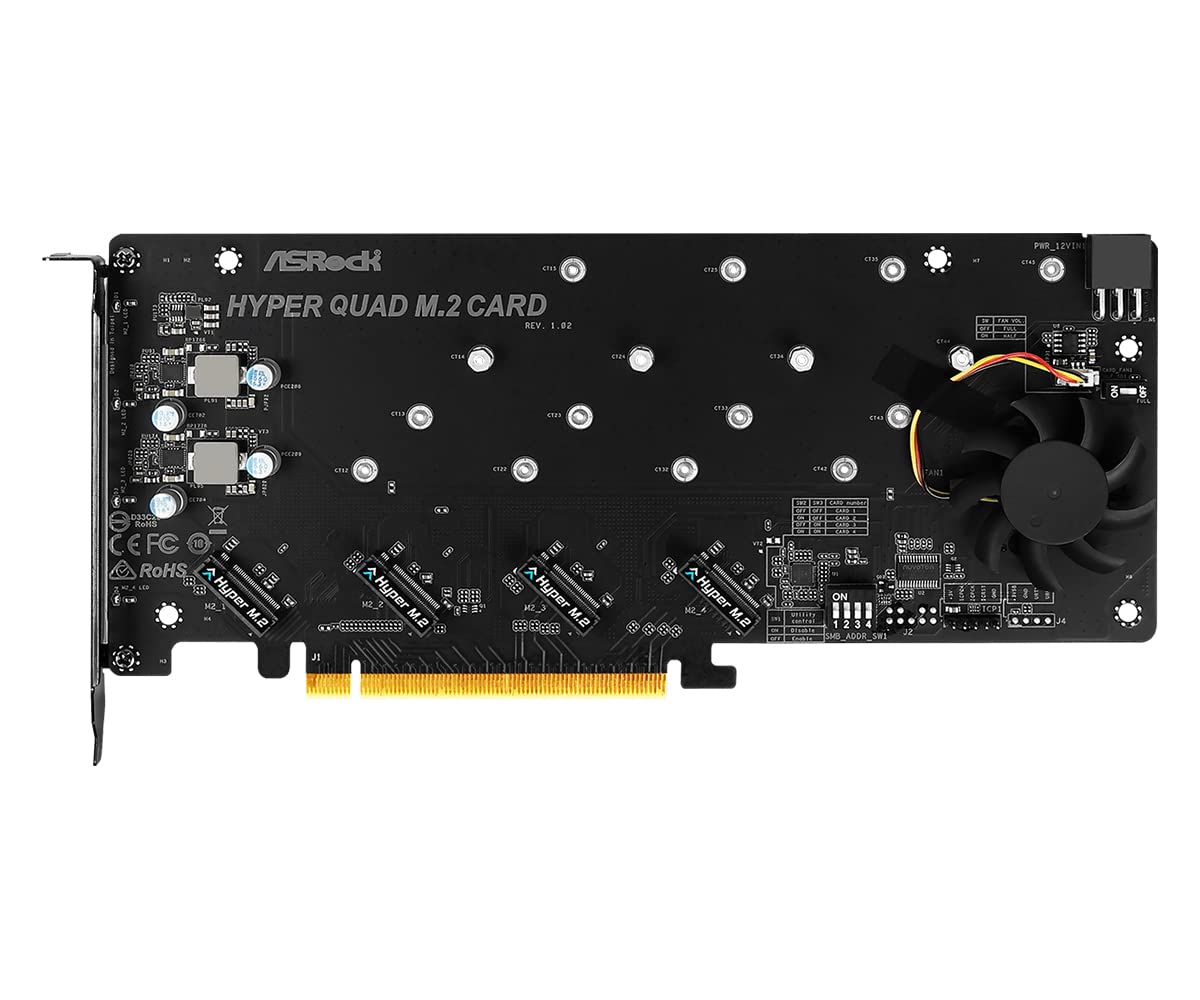 ASRock M.2 SSD Expansion Board Hyper Quad M.2 Card