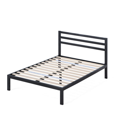 Zinus King Bed Frame - Mia 15 inch Metal Platform Bed Frame with Headboard, Wood Slat Support, No Box Spring Needed, Easy Assembly - Bed Frame with Underbed Storage Space, King Size