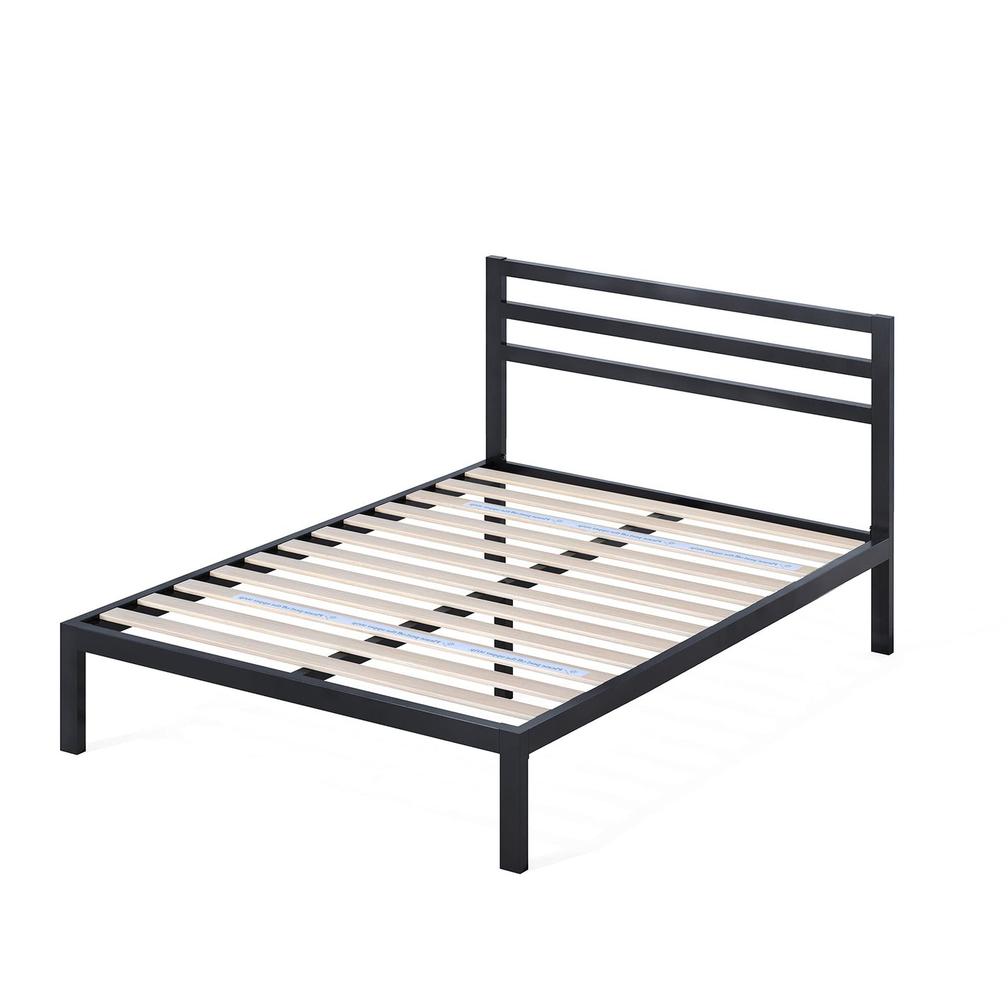 Zinus Full Bed Frame - Mia 15 inch Metal Platform Bed Frame with Headboard, Wood Slat Support, No Box Spring Needed, Easy Assembly - Bed Frame with Underbed Storage Space, Full Size