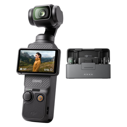 DJI Osmo Pocket 3 + Mic 2 (2 TX + 1 RX + Charging Case), Vlogging Camera with 1'' CMOS & 4K/120fps Video, 3-Axis Stabilization, Fast Focusing, Face/Object Tracking, 2" Rotatable Touchscreen