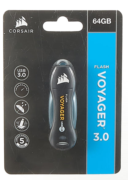 Corsair CMFVY3A-64GB 64 GB USB 3.0 Flash Voyager Flash Drive, Black