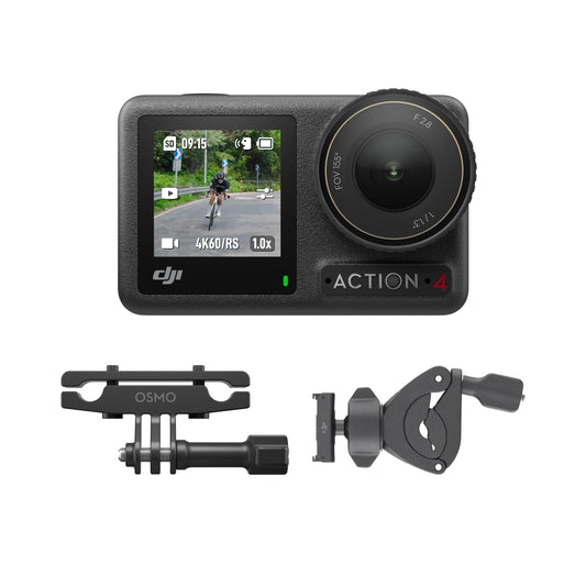 DJI Osmo Action 4 Road Cycling Combo - Bike Camera with 360° Wrist Strap for Cyclists, 1/1.3-Inch Sensor, Stunning Low-Light Imaging, 4K/120fps Footage, 155º Ultra-Wide FOV and HorizonSteady Standard Combo