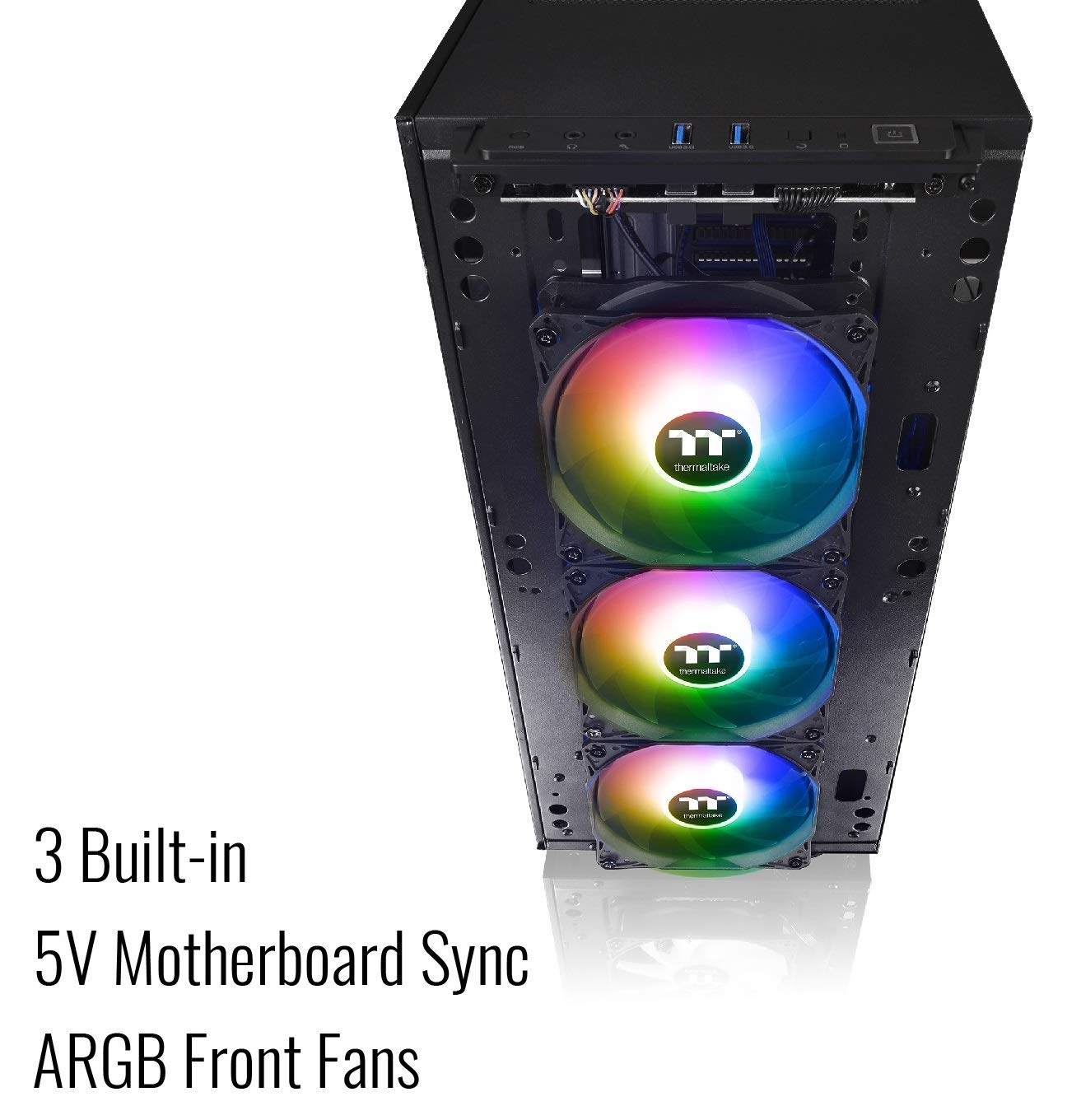 Thermaltake Level 20 MT Motherboard Sync ARGB ATX Mid Tower Gaming Computer Case with 3 120mm ARGB 5V Motherboard Sync RGB Fans +1 120mm Rear Fan Pre-Installed CA-1M7-00M1WN-00, Black