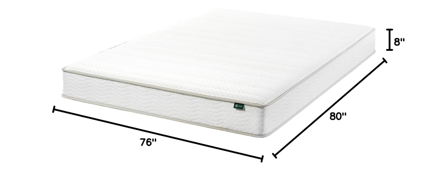 ZINUS 8 Inch Foam and Spring Hybrid Mattress [New Version], King, Fiberglass Free, Medium Firmness, Durable Support, Certified Safe Foams & Fabric, Mattress in A Box White 8" New Small Box