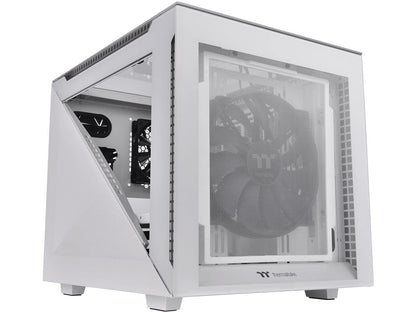 Thermaltake Divider 200 TG White Micro-ATX case w/preinstalled Front fanx1, Standard Rear fanx1, Tempered Glass Computer Case CA-1V1-00S6WN-00