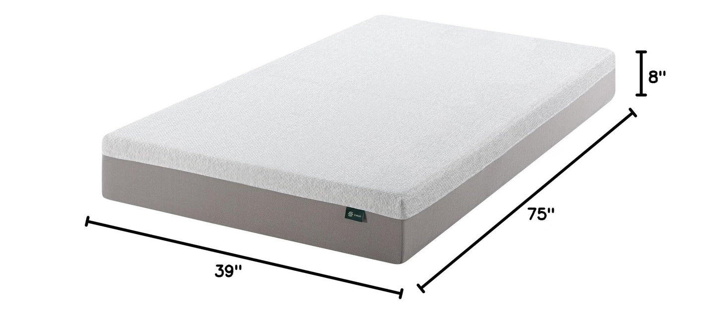 ZINUS 8 Inch Ultima Memory Foam Mattress [New Version], Twin, Fiberglass Free, Medium Firm Feel, Breathable Airflow Memory Foam, Certified Safe Foams & Fabric, Mattress in A Box White Smooth Comfort (New Small Box)