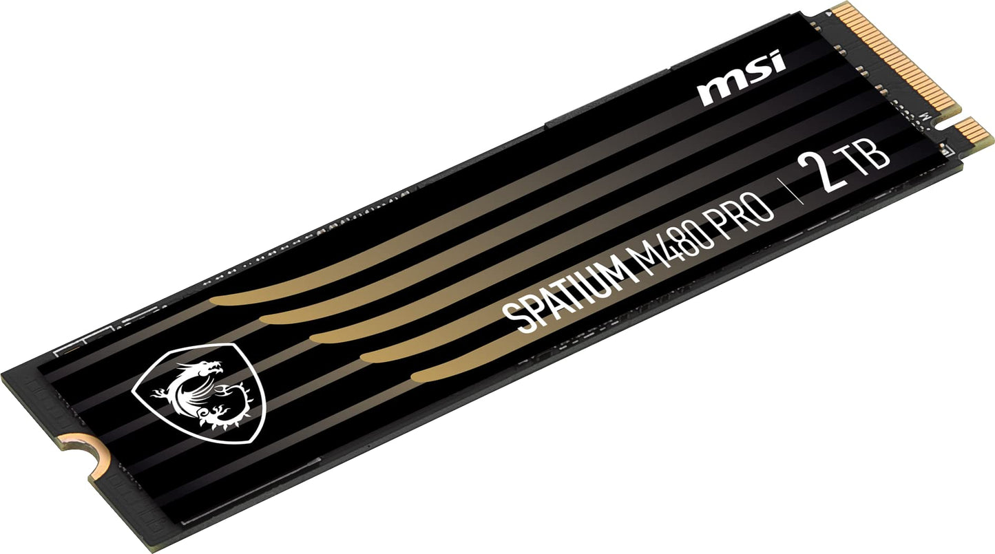 MSI SPATIUM M480 PRO PCIe 4.0 NVMe M.2 2TB Internal SSD PCIe Gen4 NVMe (SPATIUM M480 PRO PCIe 4.0 NVMe M.2 2TB)