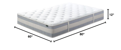 Zinus 12 Inch Cooling Comfort Support Hybrid Mattress [New Version], Queen, Fiberglass Free, Medium Plush, Cooling Motion Isolation, Certified Safe Foams & Fabric, Mattress in A Box White 12" New Small Box