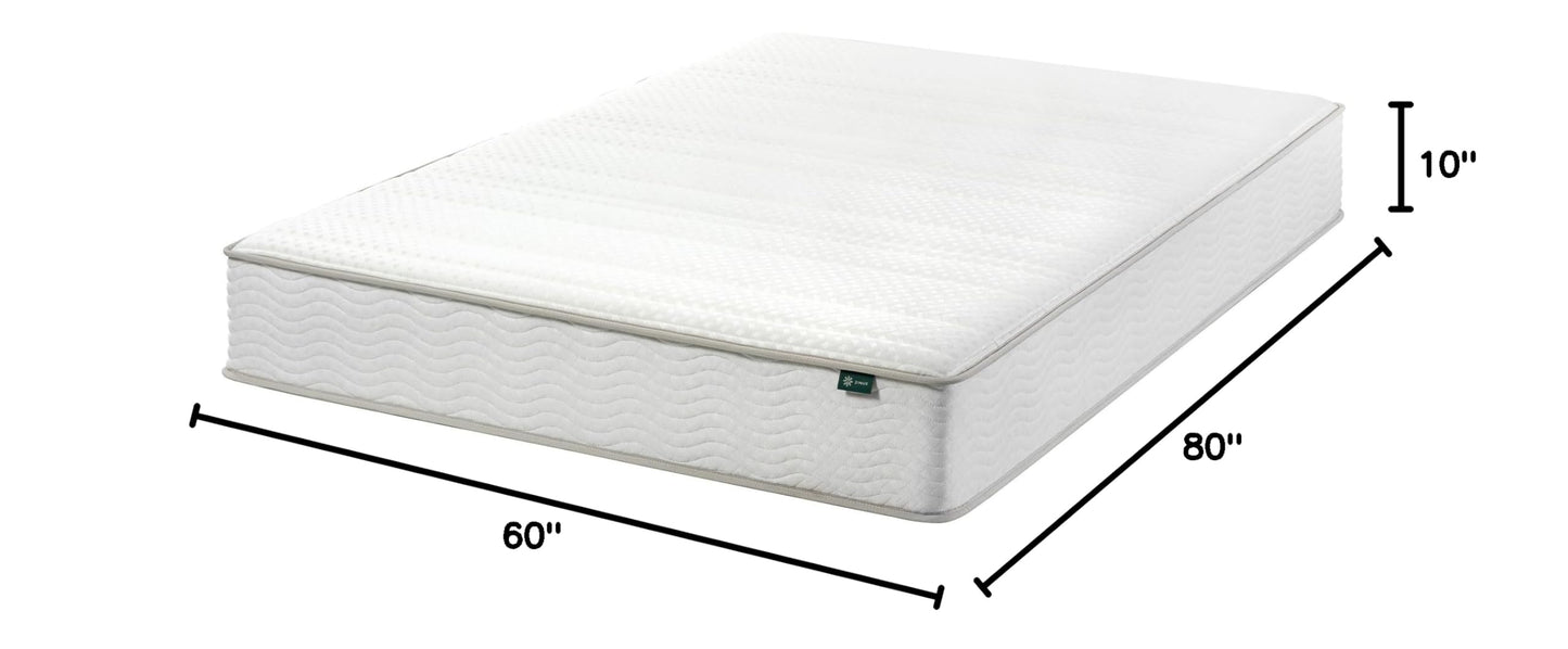 ZINUS 10 Inch Foam and Spring Hybrid Mattress [New Version], Queen, Fiberglass Free, Medium Firmness, Durable Support, Certified Safe Foams & Fabric, Mattress in A Box White 10" New Small Box