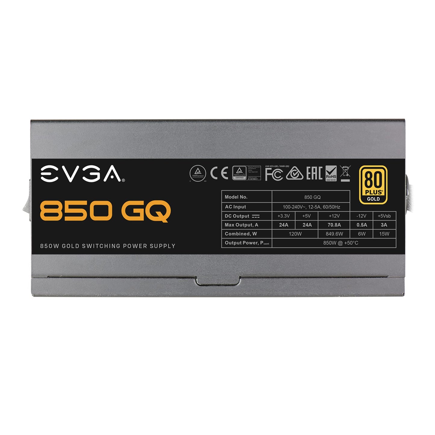 EVGA 850 GQ, 80+ GOLD 850W, Semi Modular, EVGA ECO Mode, 5 Year Warranty, Power Supply 210-GQ-0850-V1