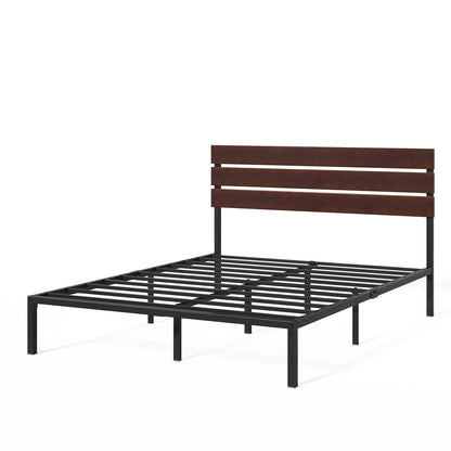 ZINUS Figari Bamboo and Metal Platform Bed Frame/Mattress Foundation with Sturdy Metal Slats/No Box Spring Needed/Sustainable Bamboo Headboard, Slatted Headboard, Queen