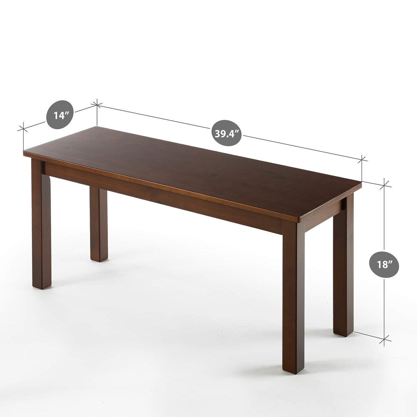 Zinus OLB-DTB-A29 Espresso Wood Bench, Brown Bench Only