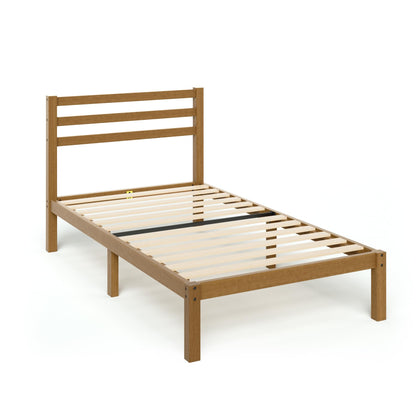 Zinus Twin Bed Frame - Leah Bamboo Platform Bed Frame with Headboard - Wood Slat Support, Easy Assembly, No Box Spring Needed, Underbed Storage Space, 5 Year Warranty, Twin Size