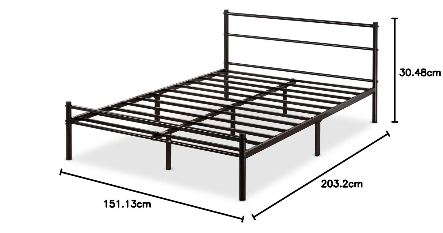 Zinus Queen Bed Frame - Geraldine 12 inch Black Metal Platform Bed Frame with Headboard and Footboard - No Box Spring Needed, Under Bed Storage Space, Easy Assembly, Durable Steel Slat Support, Queen Contemporary