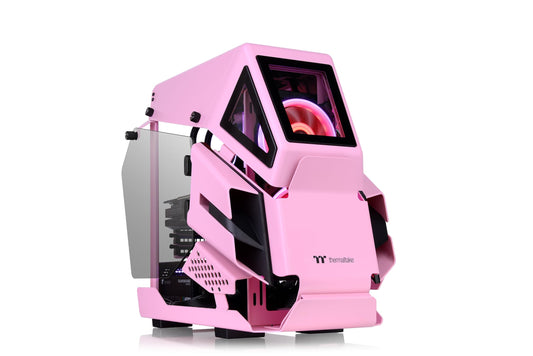 Thermaltake AH T200 Pink Helicopter Styled Open Frame Tempered Glass Swing Door USB3.1 (Gen.2) Type-C m-ATX Micro Case CA-1R4-00SAWN-00