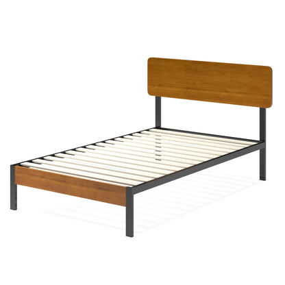 Zinus Tuscan Metal & Wood Platform Bed with Wood Slat Support, Twin