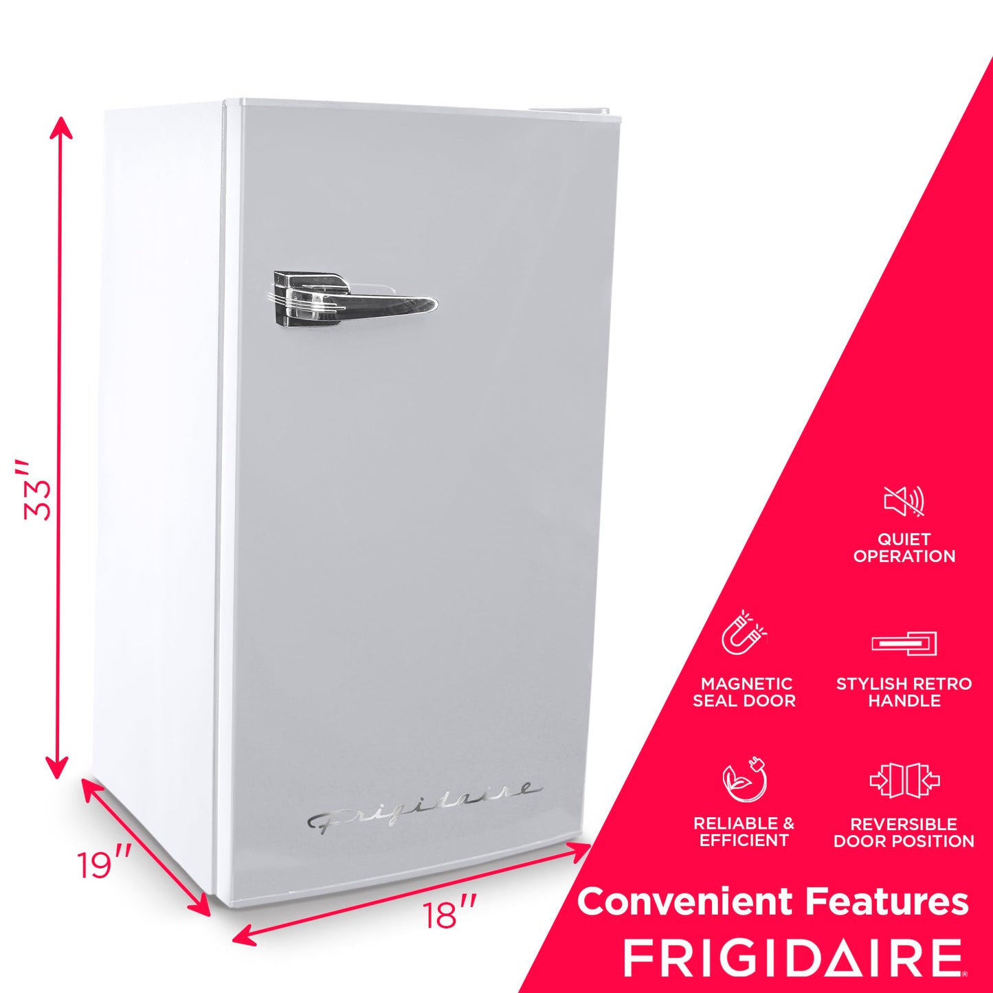 FRIGIDAIRE EFR331-WHITE 3.2 Cu ft Eraser Board Mini Compact Dorm Fridge (White) White