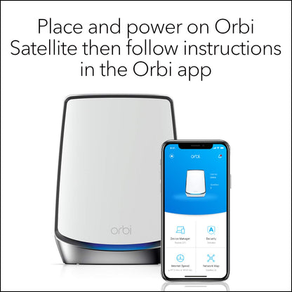 NETGEAR Orbi Whole Home Tri-Band Mesh WiFi 6 Add-on Satellite (RBS850) – Works with Your Orbi WiFi 6 System Adds up to 2,500 sq. ft. Coverage AX6000 (Up to 6Gbps) Satellite Add-on for RBK852/853