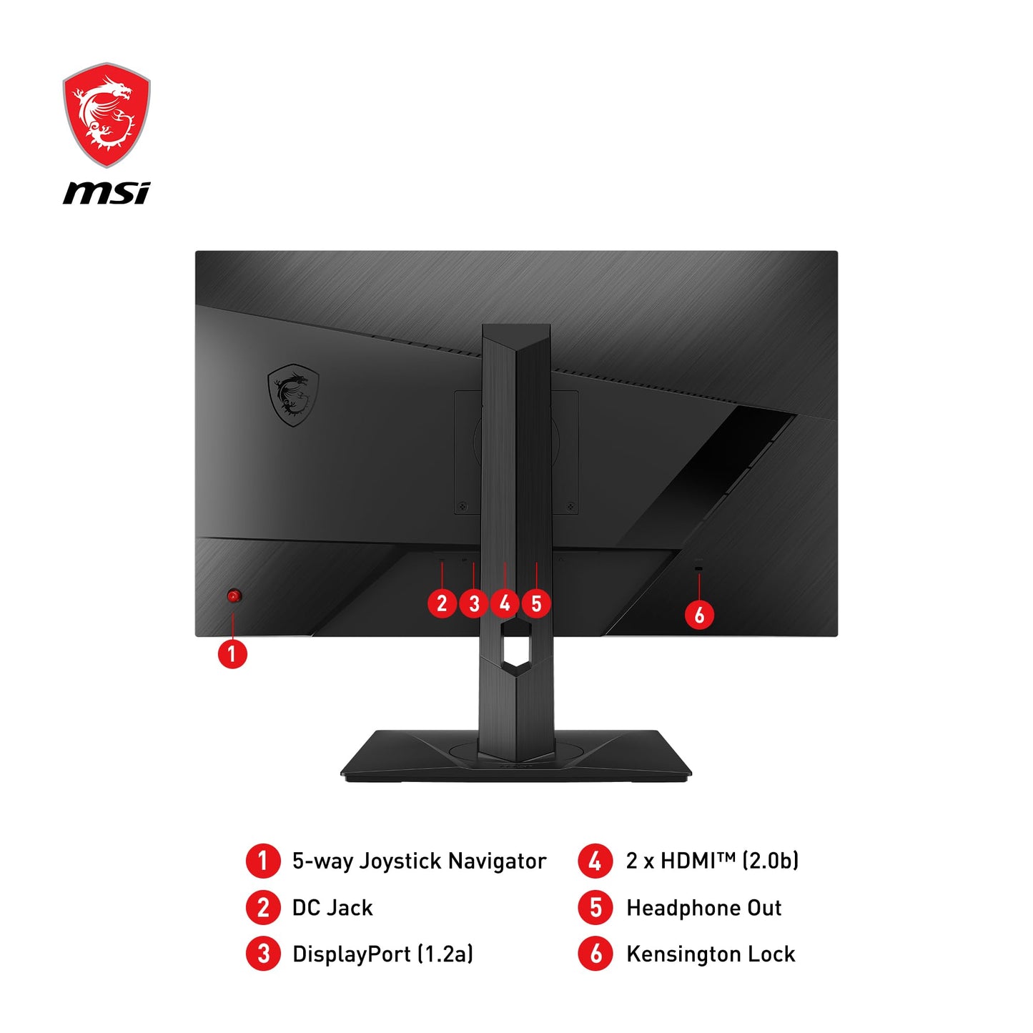 MSI G272QPF, 27" Gaming Monitor, 2560 x 1440 (QHD), Rapid IPS, 1ms, 170Hz, G-Sync Compatible, HDR Ready, HDMI, Displayport, Tilt, Swivel, Height Adjustable, Pivot MSI G272QPF