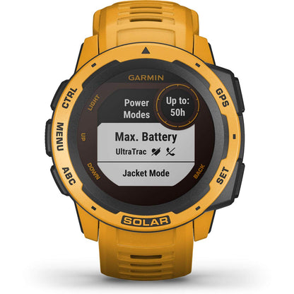 Garmin Instinct Solar, Solar-powered Rugged Outdoor Smartwatch, Built-in Sports Apps and Health Monitoring, Sunburst Yellow