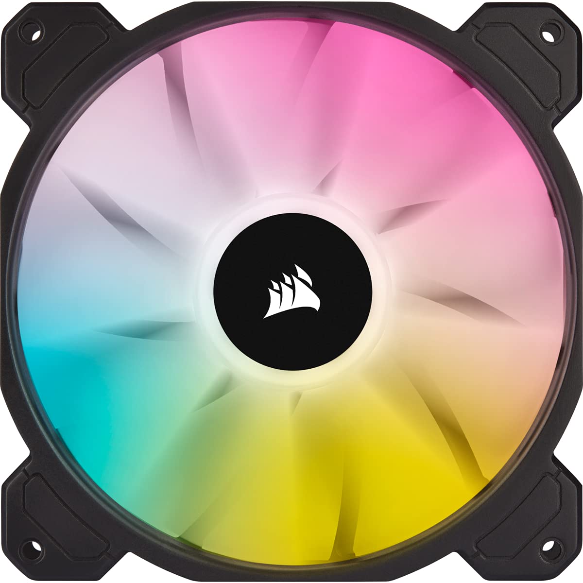 CORSAIR iCUE SP140 RGB Elite Performance 140mm PWM Dual Fan Kit with Lighting Node CORE, Black 2 Pack with Lighting Node CORE